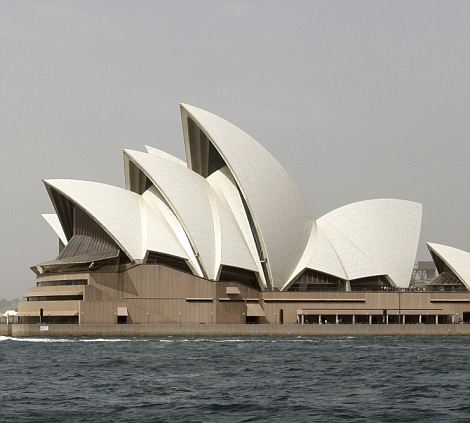 A combination of two images of Sydney's iconic Opera House