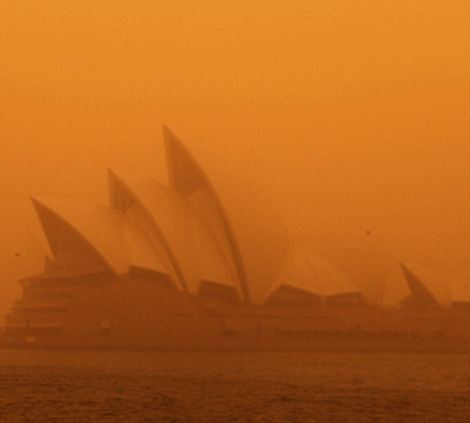 A combination of two images of Sydney's iconic Opera House